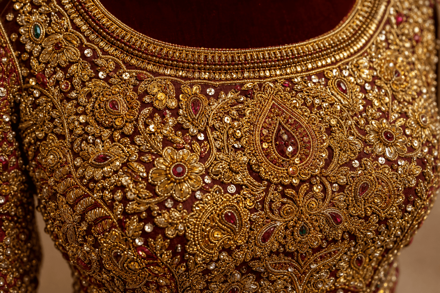 Heavy Bridal Work embroidery examples
